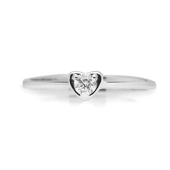 Anello Promesse Donna in Oro bianco Diamante 0.11 Ct ACUT011 - ACUT011